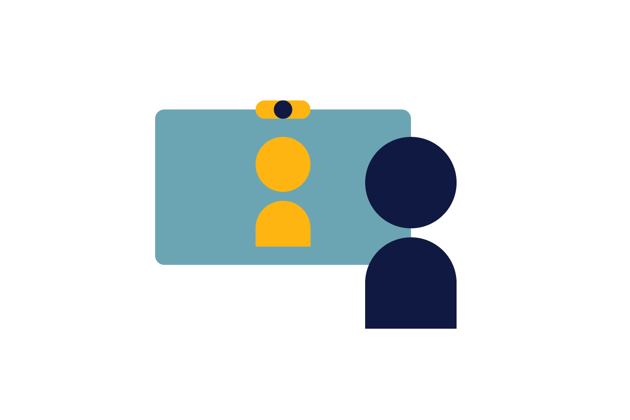 Illustration einer Videokonferenz