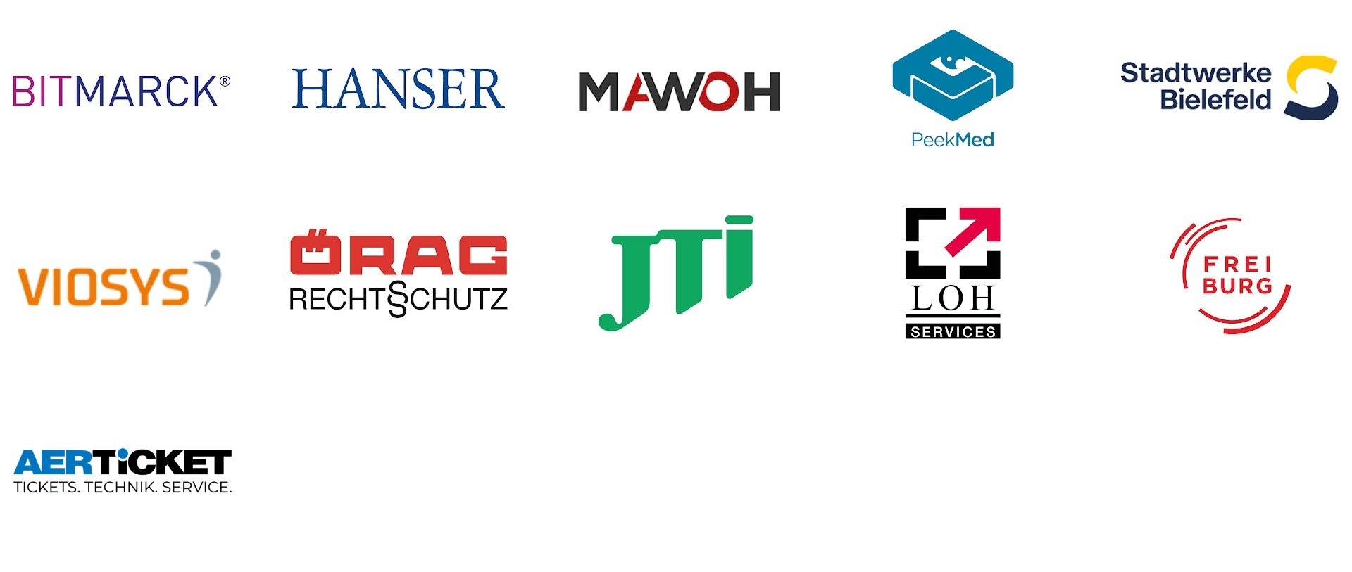 Kundenlogos der Unternehmen, die das IT Service Desk nutzen