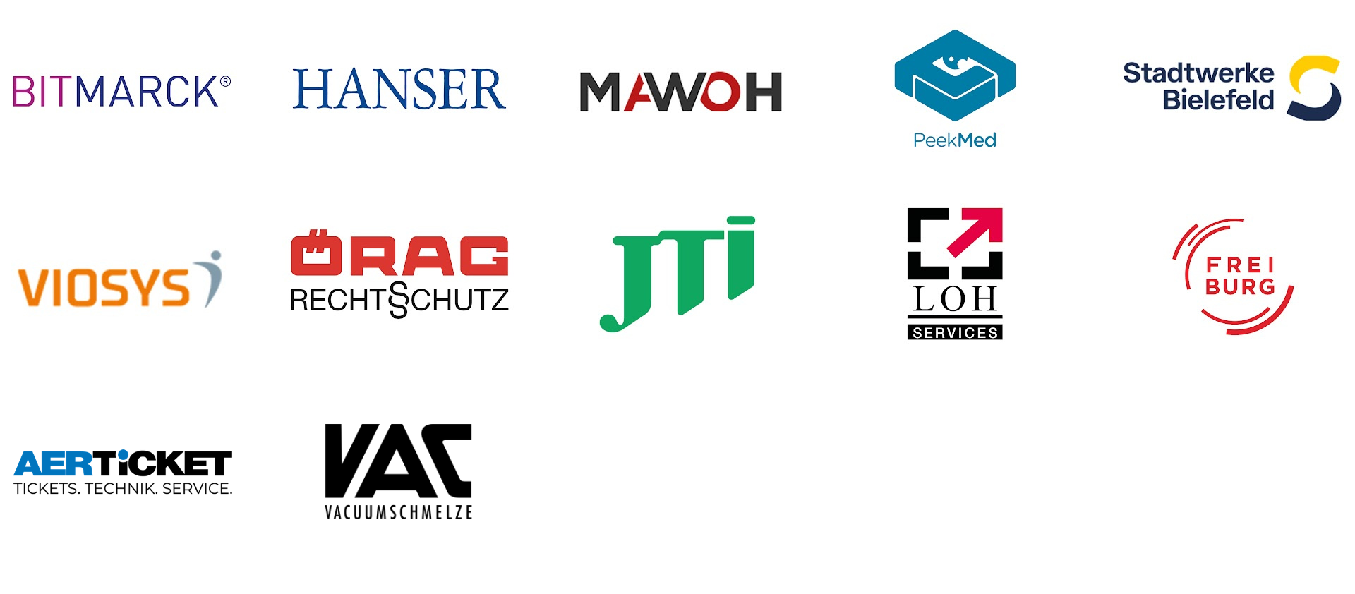 Kundenlogos der Unternehmen, die das IT Service Desk nutzen