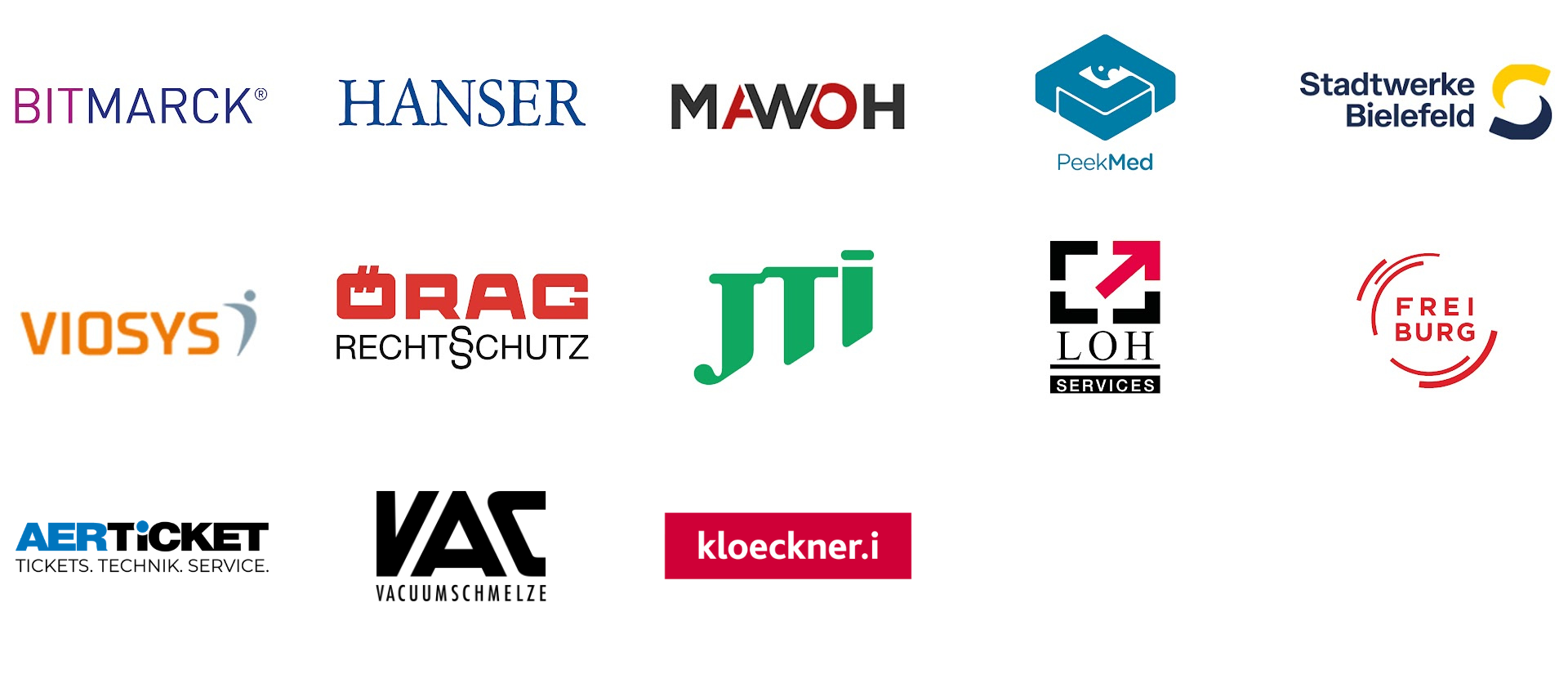 Kundenlogos der Unternehmen, die das IT Service Desk nutzen