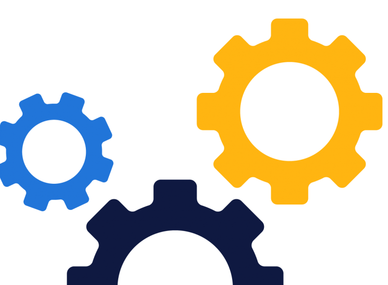 Produktion und Gewerbe Illustration von mehreren Zahnrädern