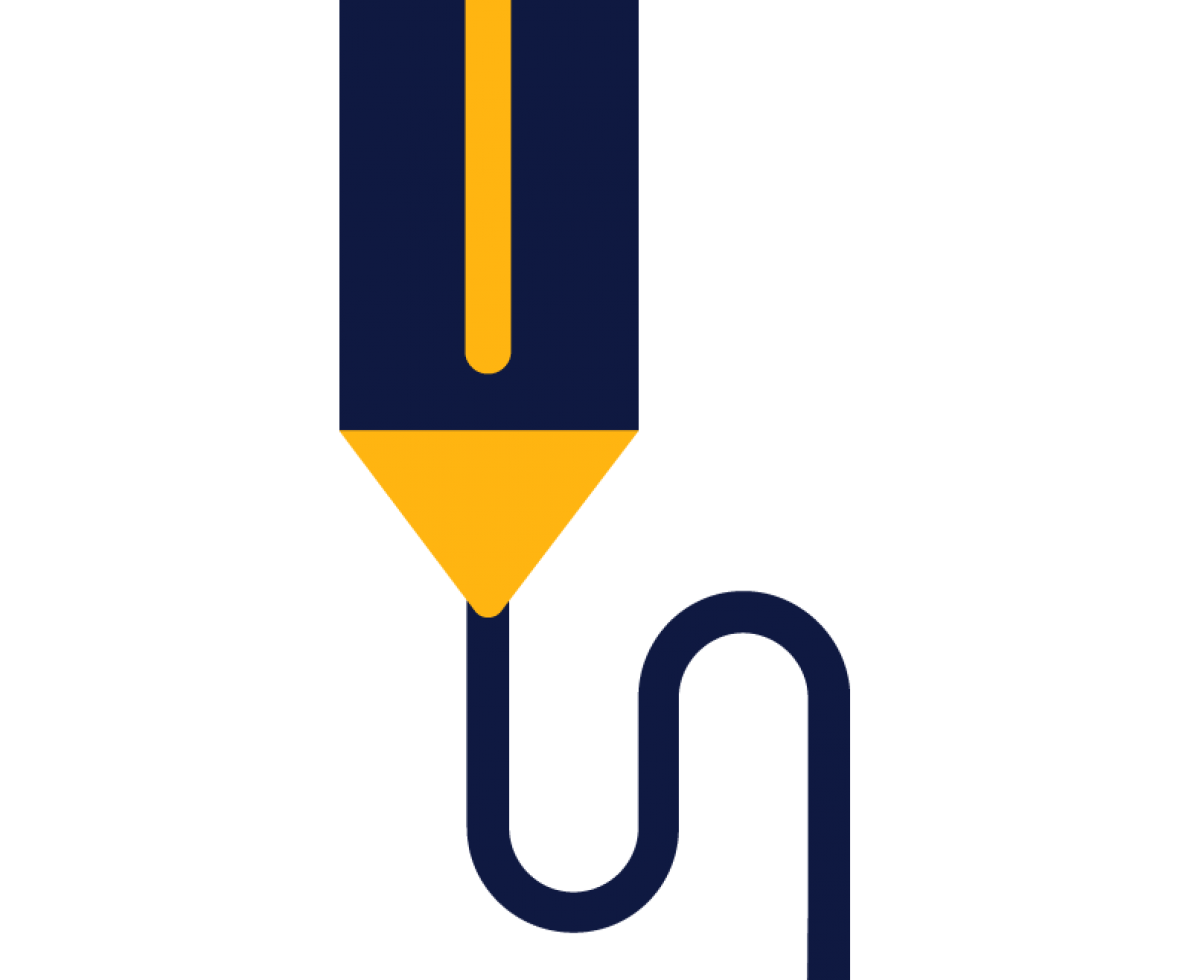 Erfolgreicher mit Personaldienstleistungen von Randstad! Illustration eines Bleistifts
